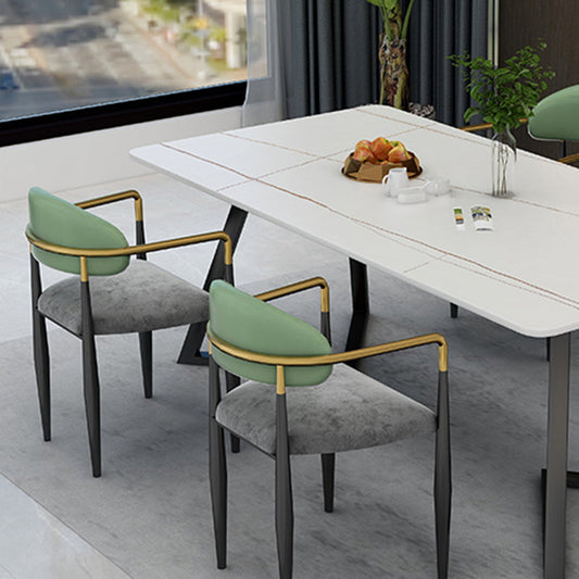 Moderno sgabello da bar in ferro controporte senza braccio con cuscino per sala da pranzo