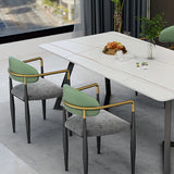 Taburete moderno de respaldo de respaldo sin brazo taburete de barra de hierro con cojín para el comedor