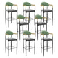 Modern Armless Backrest Counter Stool Iron Bar Stool with Cushion for Dining Room