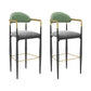 Modern Armless Backrest Counter Stool Iron Bar Stool with Cushion for Dining Room