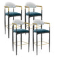 Modern Armless Backrest Counter Stool Iron Bar Stool with Cushion for Dining Room