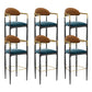 Modern Armless Backrest Counter Stool Iron Bar Stool with Cushion for Dining Room