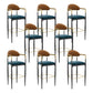 Modern Armless Backrest Counter Stool Iron Bar Stool with Cushion for Dining Room