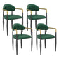 Modern Armless Backrest Counter Stool Iron Bar Stool with Cushion for Dining Room