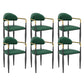 Modern Armless Backrest Counter Stool Iron Bar Stool with Cushion for Dining Room