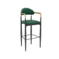 Modern Armless Backrest Counter Stool Iron Bar Stool with Cushion for Dining Room