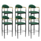 Modern Armless Backrest Counter Stool Iron Bar Stool with Cushion for Dining Room