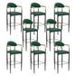 Modern Armless Backrest Counter Stool Iron Bar Stool with Cushion for Dining Room