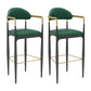 Modern Armless Backrest Counter Stool Iron Bar Stool with Cushion for Dining Room