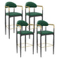 Modern Armless Backrest Counter Stool Iron Bar Stool with Cushion for Dining Room
