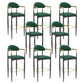 Modern Armless Backrest Counter Stool Iron Bar Stool with Cushion for Dining Room