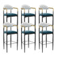 Modern Armless Backrest Counter Stool Iron Bar Stool with Cushion for Dining Room