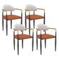 Modern Armless Backrest Counter Stool Iron Bar Stool with Cushion for Dining Room