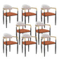 Modern Armless Backrest Counter Stool Iron Bar Stool with Cushion for Dining Room