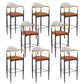 Modern Armless Backrest Counter Stool Iron Bar Stool with Cushion for Dining Room