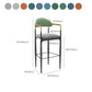 Modern Armless Backrest Counter Stool Iron Bar Stool with Cushion for Dining Room