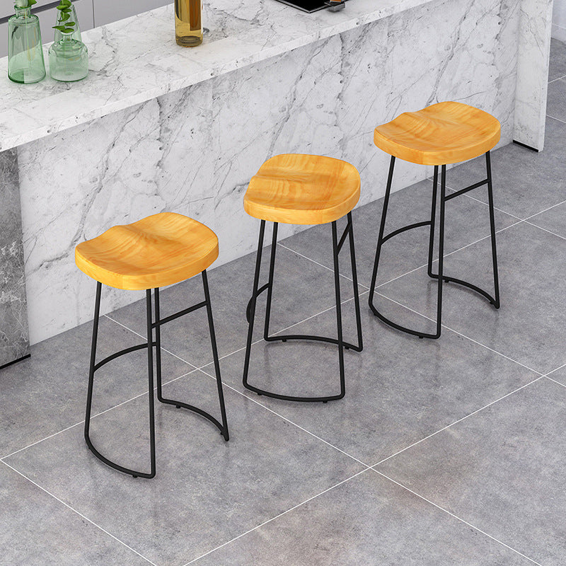Modern Armless Backless Counter Stool Pine Wood Bar Stool with Pedal for Cafe Clearhalo 'Bar Furniture' 'Bar Stools' 'bar_stools' 'furn' 'furn_bar_stools' 'Furniture' 'Kitchen & Dining Furniture' 6395450