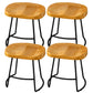Modern Armless Backless Counter Stool Pine Wood Bar Stool with Pedal for Cafe Light Brown 4 Piece Set Short Stool(18"H) Clearhalo 'Bar Furniture' 'Bar Stools' 'bar_stools' 'furn' 'furn_bar_stools' 'Furniture' 'Kitchen & Dining Furniture' 6395451