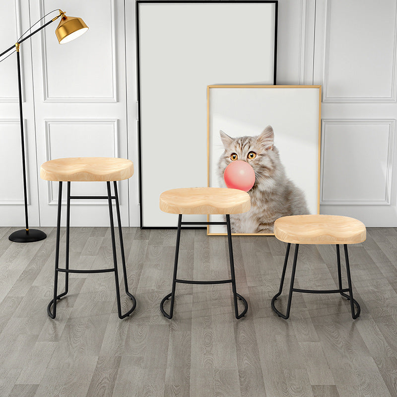 Modern Armless Backless Counter Stool Pine Wood Bar Stool with Pedal for Cafe Clearhalo 'Bar Furniture' 'Bar Stools' 'bar_stools' 'furn' 'furn_bar_stools' 'Furniture' 'Kitchen & Dining Furniture' 6395453