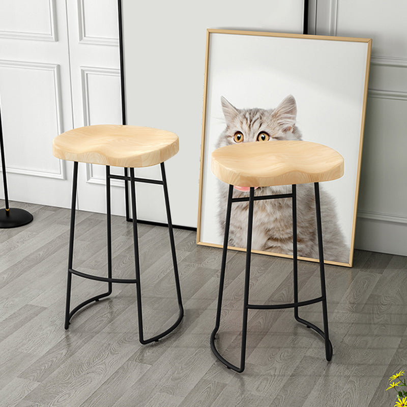 Modern Armless Backless Counter Stool Pine Wood Bar Stool with Pedal for Cafe Clearhalo 'Bar Furniture' 'Bar Stools' 'bar_stools' 'furn' 'furn_bar_stools' 'Furniture' 'Kitchen & Dining Furniture' 6395454