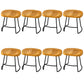 Modern Armless Backless Counter Stool Pine Wood Bar Stool with Pedal for Cafe Light Brown 8 Piece Set Short Stool(18"H) Clearhalo 'Bar Furniture' 'Bar Stools' 'bar_stools' 'furn' 'furn_bar_stools' 'Furniture' 'Kitchen & Dining Furniture' 6395455