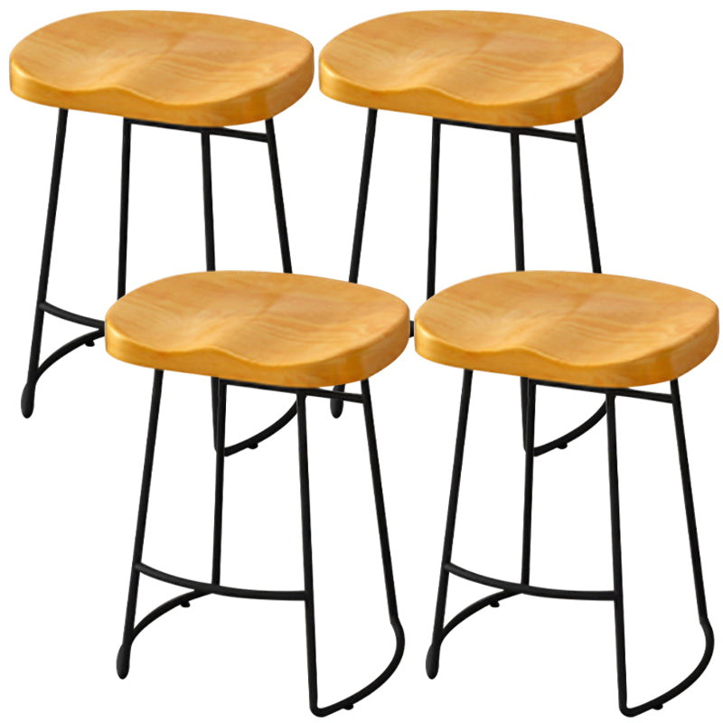 Modern Armless Backless Counter Stool Pine Wood Bar Stool with Pedal for Cafe Light Brown 4 Piece Set Clearhalo 'Bar Furniture' 'Bar Stools' 'bar_stools' 'furn' 'furn_bar_stools' 'Furniture' 'Kitchen & Dining Furniture' 6395459