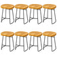 Modern Armless Backless Counter Stool Pine Wood Bar Stool with Pedal for Cafe Light Brown 8 Piece Set Clearhalo 'Bar Furniture' 'Bar Stools' 'bar_stools' 'furn' 'furn_bar_stools' 'Furniture' 'Kitchen & Dining Furniture' 6395462