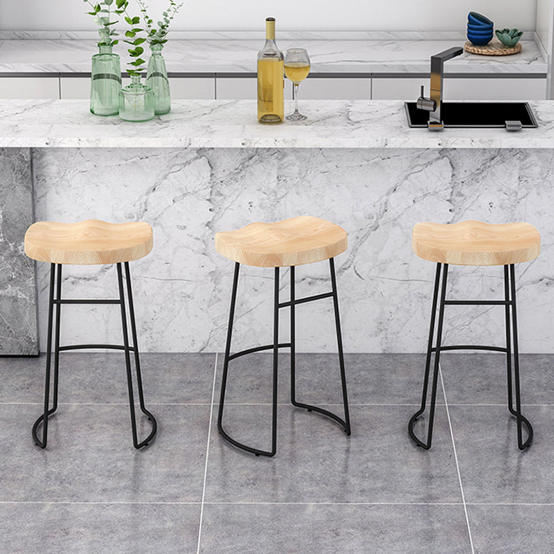 Modern Armless Backless Counter Stool Pine Wood Bar Stool with Pedal for Cafe Clearhalo 'Bar Furniture' 'Bar Stools' 'bar_stools' 'furn' 'furn_bar_stools' 'Furniture' 'Kitchen & Dining Furniture' 6395463