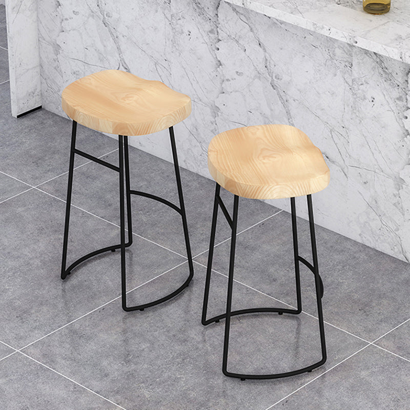 Modern Armless Backless Counter Stool Pine Wood Bar Stool with Pedal for Cafe Clearhalo 'Bar Furniture' 'Bar Stools' 'bar_stools' 'furn' 'furn_bar_stools' 'Furniture' 'Kitchen & Dining Furniture' 6395464