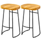 Modern Armless Backless Counter Stool Pine Wood Bar Stool with Pedal for Cafe Light Brown 2 Piece Set Bar Stool(30"H) Clearhalo 'Bar Furniture' 'Bar Stools' 'bar_stools' 'furn' 'furn_bar_stools' 'Furniture' 'Kitchen & Dining Furniture' 6395465
