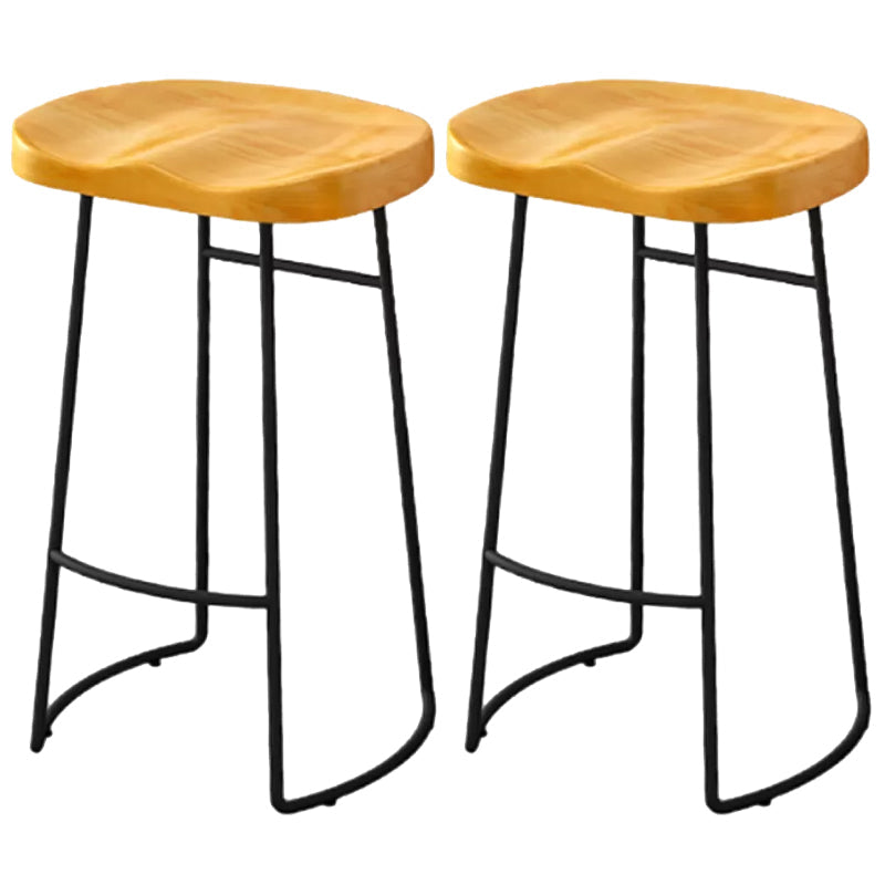 Modern Armless Backless Counter Stool Pine Wood Bar Stool with Pedal for Cafe Light Brown 2 Piece Set Bar Stool(30"H) Clearhalo 'Bar Furniture' 'Bar Stools' 'bar_stools' 'furn' 'furn_bar_stools' 'Furniture' 'Kitchen & Dining Furniture' 6395465