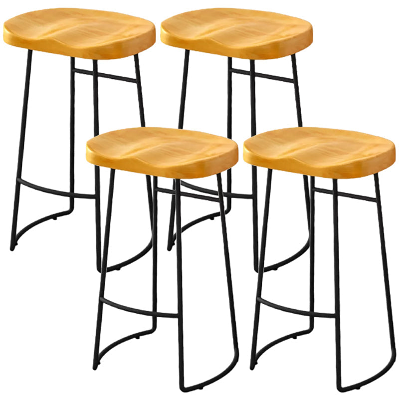 Modern Armless Backless Counter Stool Pine Wood Bar Stool with Pedal for Cafe Light Brown 4 Piece Set Bar Stool(30"H) Clearhalo 'Bar Furniture' 'Bar Stools' 'bar_stools' 'furn' 'furn_bar_stools' 'Furniture' 'Kitchen & Dining Furniture' 6395467