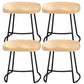 Modern Armless Backless Counter Stool Pine Wood Bar Stool with Pedal for Cafe Natural 4 Piece Set Short Stool(18"H) Clearhalo 'Bar Furniture' 'Bar Stools' 'bar_stools' 'furn' 'furn_bar_stools' 'Furniture' 'Kitchen & Dining Furniture' 6395471