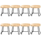 Modern Armless Backless Counter Stool Pine Wood Bar Stool with Pedal for Cafe Natural 8 Piece Set Short Stool(18"H) Clearhalo 'Bar Furniture' 'Bar Stools' 'bar_stools' 'furn' 'furn_bar_stools' 'Furniture' 'Kitchen & Dining Furniture' 6395473