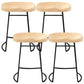 Modern Armless Backless Counter Stool Pine Wood Bar Stool with Pedal for Cafe Natural 4 Piece Set Clearhalo 'Bar Furniture' 'Bar Stools' 'bar_stools' 'furn' 'furn_bar_stools' 'Furniture' 'Kitchen & Dining Furniture' 6395475