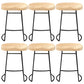 Modern Armless Backless Counter Stool Pine Wood Bar Stool with Pedal for Cafe Natural 6 Piece Set Clearhalo 'Bar Furniture' 'Bar Stools' 'bar_stools' 'furn' 'furn_bar_stools' 'Furniture' 'Kitchen & Dining Furniture' 6395476