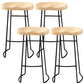 Modern Armless Backless Counter Stool Pine Wood Bar Stool with Pedal for Cafe Natural 4 Piece Set Bar Stool(30"H) Clearhalo 'Bar Furniture' 'Bar Stools' 'bar_stools' 'furn' 'furn_bar_stools' 'Furniture' 'Kitchen & Dining Furniture' 6395479