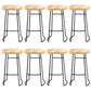 Modern Armless Backless Counter Stool Pine Wood Bar Stool with Pedal for Cafe Natural 8 Piece Set Bar Stool(30"H) Clearhalo 'Bar Furniture' 'Bar Stools' 'bar_stools' 'furn' 'furn_bar_stools' 'Furniture' 'Kitchen & Dining Furniture' 6395481