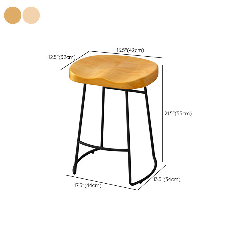 Modern Armless Backless Counter Stool Pine Wood Bar Stool with Pedal for Cafe Clearhalo 'Bar Furniture' 'Bar Stools' 'bar_stools' 'furn' 'furn_bar_stools' 'Furniture' 'Kitchen & Dining Furniture' 6395483