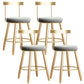Glam Armless Backrest Counter Stool Iron Bar Stool with Cushion and Pedal for Kitchen Use 4 Piece Set Short Stool(18"H) Clearhalo 'Bar Furniture' 'Bar Stools' 'bar_stools' 'furn' 'furn_bar_stools' 'Furniture' 'Kitchen & Dining Furniture' 6395489