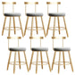 Glam Armless Backrest Counter Stool Iron Bar Stool with Cushion and Pedal for Kitchen Use 6 Piece Set Short Stool(18"H) Clearhalo 'Bar Furniture' 'Bar Stools' 'bar_stools' 'furn' 'furn_bar_stools' 'Furniture' 'Kitchen & Dining Furniture' 6395490