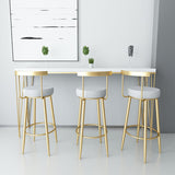 Sgabello da bar in ferro controporte senza bracciola glam con cuscino e pedale per l'uso della cucina