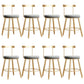 Glam Armless Backrest Counter Stool Iron Bar Stool with Cushion and Pedal for Kitchen Use 8 Piece Set Short Stool(18"H) Clearhalo 'Bar Furniture' 'Bar Stools' 'bar_stools' 'furn' 'furn_bar_stools' 'Furniture' 'Kitchen & Dining Furniture' 6395492