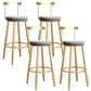 Glam Armless Backrest Counter Stool Iron Bar Stool with Cushion and Pedal for Kitchen Use 4 Piece Set Clearhalo 'Bar Furniture' 'Bar Stools' 'bar_stools' 'furn' 'furn_bar_stools' 'Furniture' 'Kitchen & Dining Furniture' 6395496