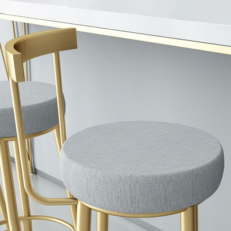 Glam Armless Backrest Counter Stool Iron Bar Stool with Cushion and Pedal for Kitchen Use Clearhalo 'Bar Furniture' 'Bar Stools' 'bar_stools' 'furn' 'furn_bar_stools' 'Furniture' 'Kitchen & Dining Furniture' 6395497