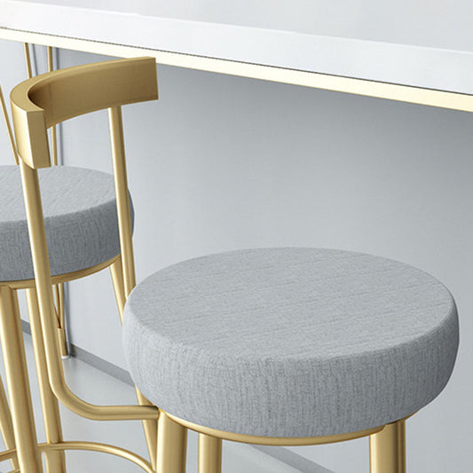 Sgabello da bar in ferro controporte senza bracciola glam con cuscino e pedale per l'uso della cucina