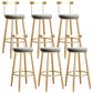 Glam Armless Backrest Counter Stool Iron Bar Stool with Cushion and Pedal for Kitchen Use 6 Piece Set Clearhalo 'Bar Furniture' 'Bar Stools' 'bar_stools' 'furn' 'furn_bar_stools' 'Furniture' 'Kitchen & Dining Furniture' 6395498
