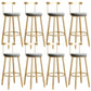 Glam Armless Backrest Counter Stool Iron Bar Stool with Cushion and Pedal for Kitchen Use 8 Piece Set Clearhalo 'Bar Furniture' 'Bar Stools' 'bar_stools' 'furn' 'furn_bar_stools' 'Furniture' 'Kitchen & Dining Furniture' 6395500