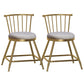 Glam Backrest Armless Counter Stool Iron Bar Stool with Velvet Cushion and Pedal for Cafe Gray 2 Piece Set Short Stool(18"H) Clearhalo 'Bar Furniture' 'Bar Stools' 'bar_stools' 'furn' 'furn_bar_stools' 'Furniture' 'Kitchen & Dining Furniture' 6395511