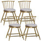 Glam Backrest Armless Counter Stool Iron Bar Stool with Velvet Cushion and Pedal for Cafe Gray 4 Piece Set Short Stool(18"H) Clearhalo 'Bar Furniture' 'Bar Stools' 'bar_stools' 'furn' 'furn_bar_stools' 'Furniture' 'Kitchen & Dining Furniture' 6395513
